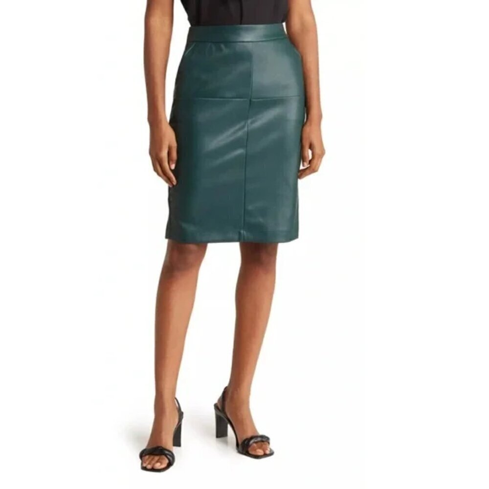 🆕🤩 JACLYN SMITH Faux Leather A-Line Skirt SIZE 4